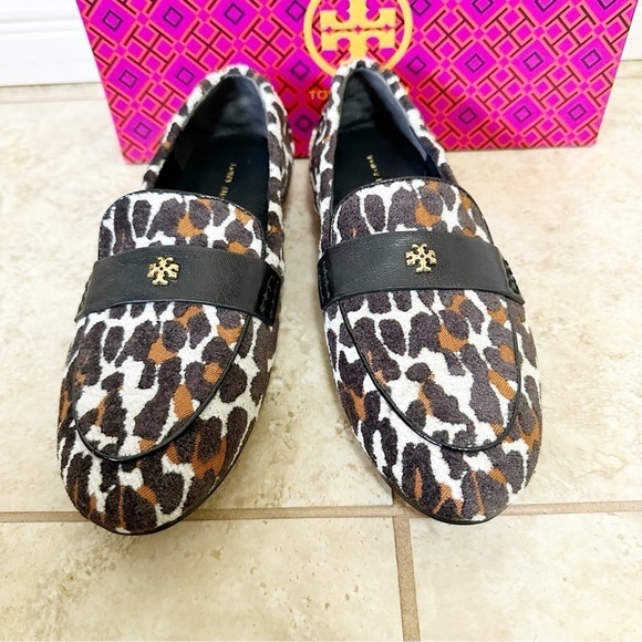 New Tory Burch Reva leopard flats loafers size 7 - Picture 3 of 6